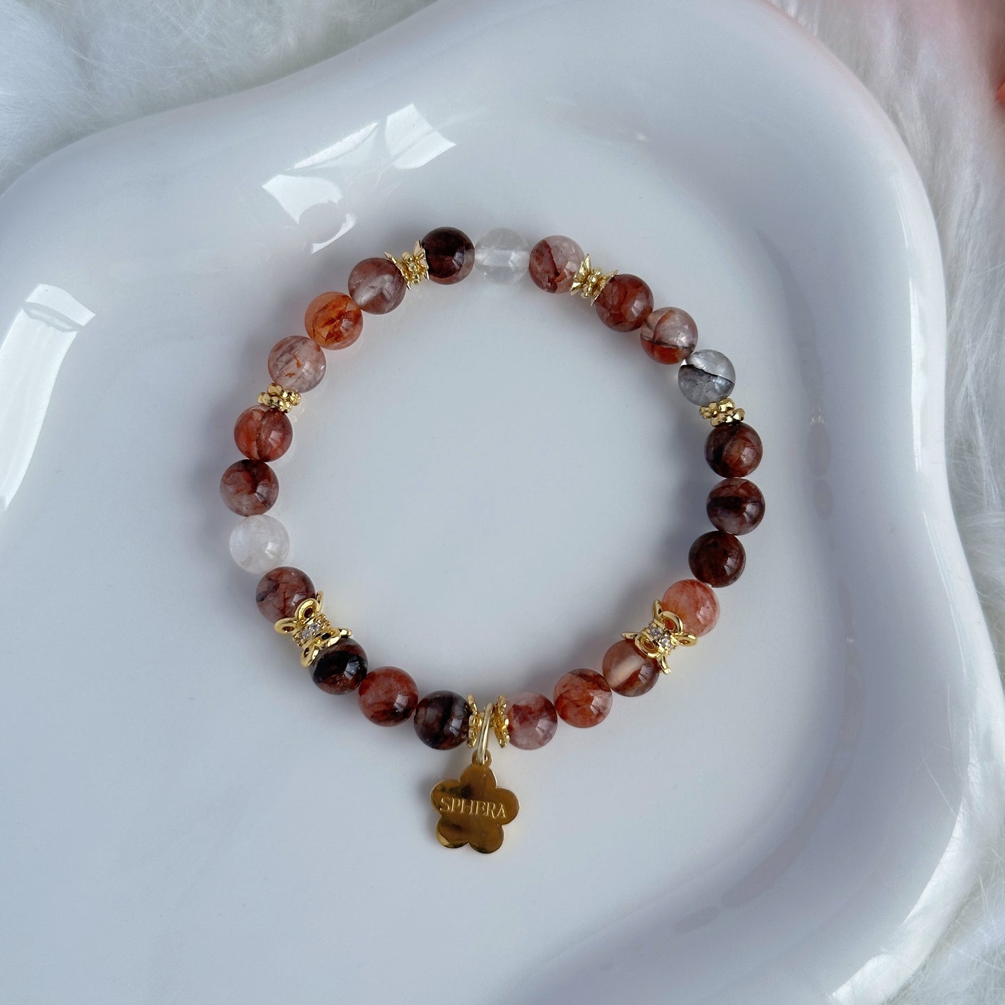 Red Flower Quartz - Stacker