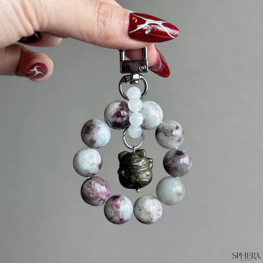 Plum Tourmaline Keychain